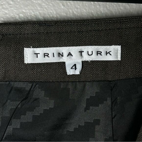 Trina Turk brown front slit pencil skirt women’s size small 4 - Picture 8 of 9